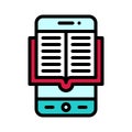 Bookstore App icon, Mobile application vector illustration