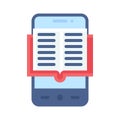 Bookstore App icon, Mobile application vector illustration