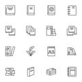 Bookstore books line icons set Royalty Free Stock Photo