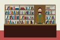 Bookstore and bookseller man. Royalty Free Stock Photo