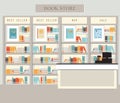Bookstore with bookshelves Royalty Free Stock Photo