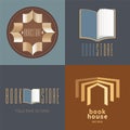 Bookstore, bookshop vector icon, logo