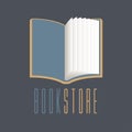 Bookstore, bookshop vector sign, icon, symbol, emblem, logo