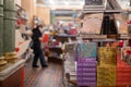 Bookstore without visitors. The bookshelves are filled with books.