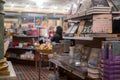 Bookstore without visitors. The bookshelves are filled with books.