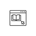 Bookstore website line icon