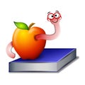 Bookworm In Apple With Book Royalty Free Stock Photo