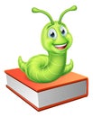 Bookworm Caterpillar Worm on Book