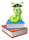 Bookworm Worm and Books Royalty Free Stock Photo