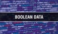 Boolean data with Abstract Technology Binary code Background.Digital binary data and Secure Data Concept. Software Royalty Free Stock Photo