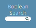 Boolean search in search process vector Royalty Free Stock Photo