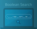 Boolean search in search engine result vector Royalty Free Stock Photo