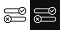 Boolean vector icon set. true and false symbol. right and wrong vector symbol