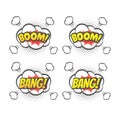 Boom and bang explosion colorful vector cartoon