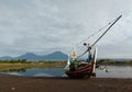 Fisherman traditional boat at Boom beach in Banyuwangi, East Java, Indonesia.