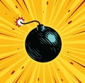 Boom bomb blast comic pop art retro style. destruction