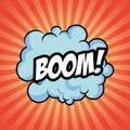 Boom bomb cloud striped explosion icon. Vector graphic