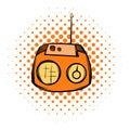 Boom box or radio cassette tape player comics icon