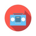 Boom box or radio cassette tape player flat icon Royalty Free Stock Photo