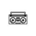 Boom box or radio cassette tape player icon