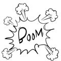 Boom bubble speech hand drawing style doodle with text for banner, poster, web