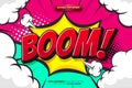 Boom Comic Cartoon Retro Pop Art Text Effect Royalty Free Stock Photo