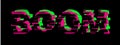Boom Comic glitch text glitch effect Noise font Royalty Free Stock Photo