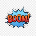 Boom comic style word isolated on transparent background Royalty Free Stock Photo