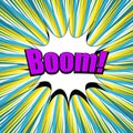 Boom comic wording bright template Royalty Free Stock Photo