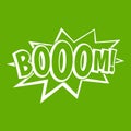 Boom, explosion bubble icon green Royalty Free Stock Photo