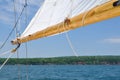 Boom and Foresail of Schooner Sailboat Royalty Free Stock Photo