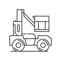 Boom lift concept icon, linear isolated illustration, thin line vector, web design sign, outline concept symbol with Royalty Free Stock Photo