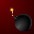 Boom little round bomb exploding light illustration eps