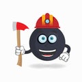 The Boom mascot character becomes a firefighter. vector illustration Royalty Free Stock Photo
