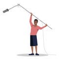 Boom operator semi flat RGB color vector illustration