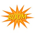 BOOM pop art banner Wording Sound Effect for Comic Speech Bubble Royalty Free Stock Photo