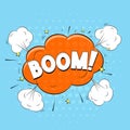 Boom sound. Comic pop art style expression