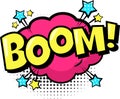Boom sound comics style dotted bubble isolated