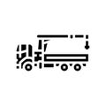 boom truck construction vehicle glyph icon vector illustration