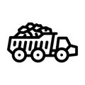 boom truck construction vehicle line icon vector illustration