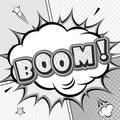 Boom. Vector comic book, speech bubble, explosion. Pop Art