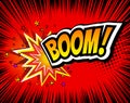 Boom. Vector Retro Comic Speech Bubble, Cartoon Comics Template. Mock-up of Book Design Elements. Sound Effects, Colored Royalty Free Stock Photo