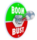 Boom Vs Bust Toggle Switch Turn On Off Economy Success Royalty Free Stock Photo