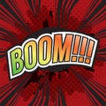 BOOM! Wording Sound Effect for Comic Speech Bubble. Royalty Free Stock Photo