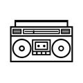 Boombox ghetto blaster outline icon