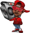 Boombox guy Cute Cartoon Royalty Free Stock Photo