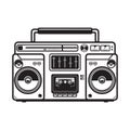 Boombox illustrations on white background. Design element for logo, label, emblem, sign, badge, poster, t shirt. Royalty Free Stock Photo