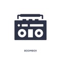 boombox icon on white background. Simple element illustration from creative pocess concept Royalty Free Stock Photo