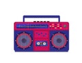 Boombox isolated vector object. Audio recorder retro device from 80 and 90s. Flat illustration of colorful trendy musical Royalty Free Stock Photo