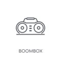 Boombox linear icon. Modern outline Boombox logo concept on whit
